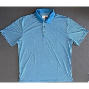 Grand Slam XL Performance Golf Polo Shirt light Blue pin stripe NWT